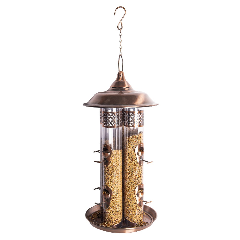 Electroplated Red Bronze Feeders with Intricate Metalwork Designs Tailored Feeders for Rooftop Space